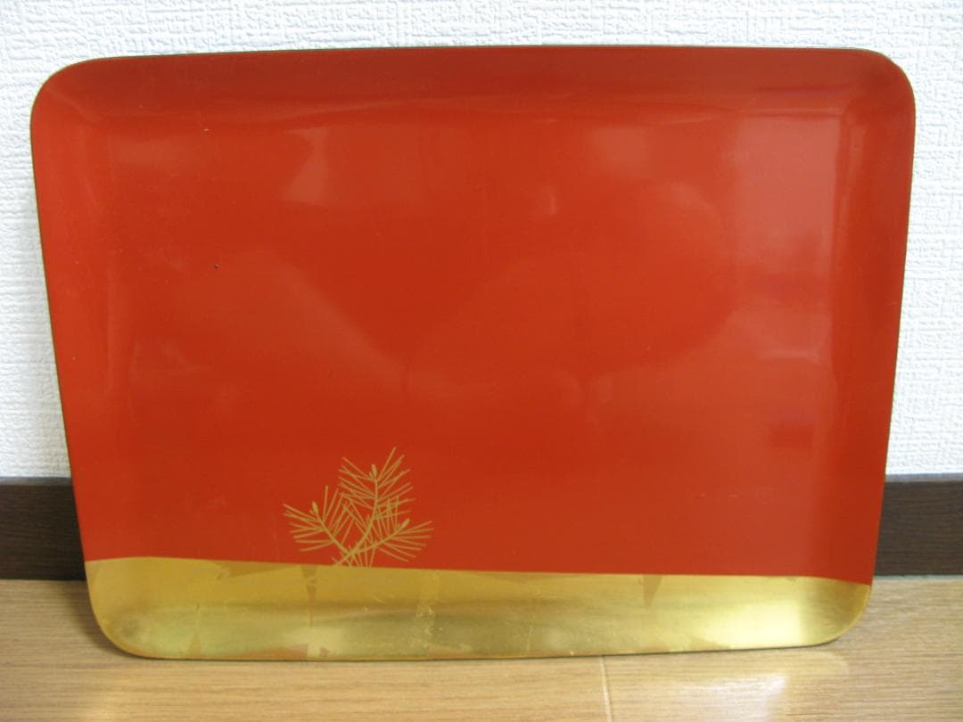 輪島塗 金箔押　千代寿盆