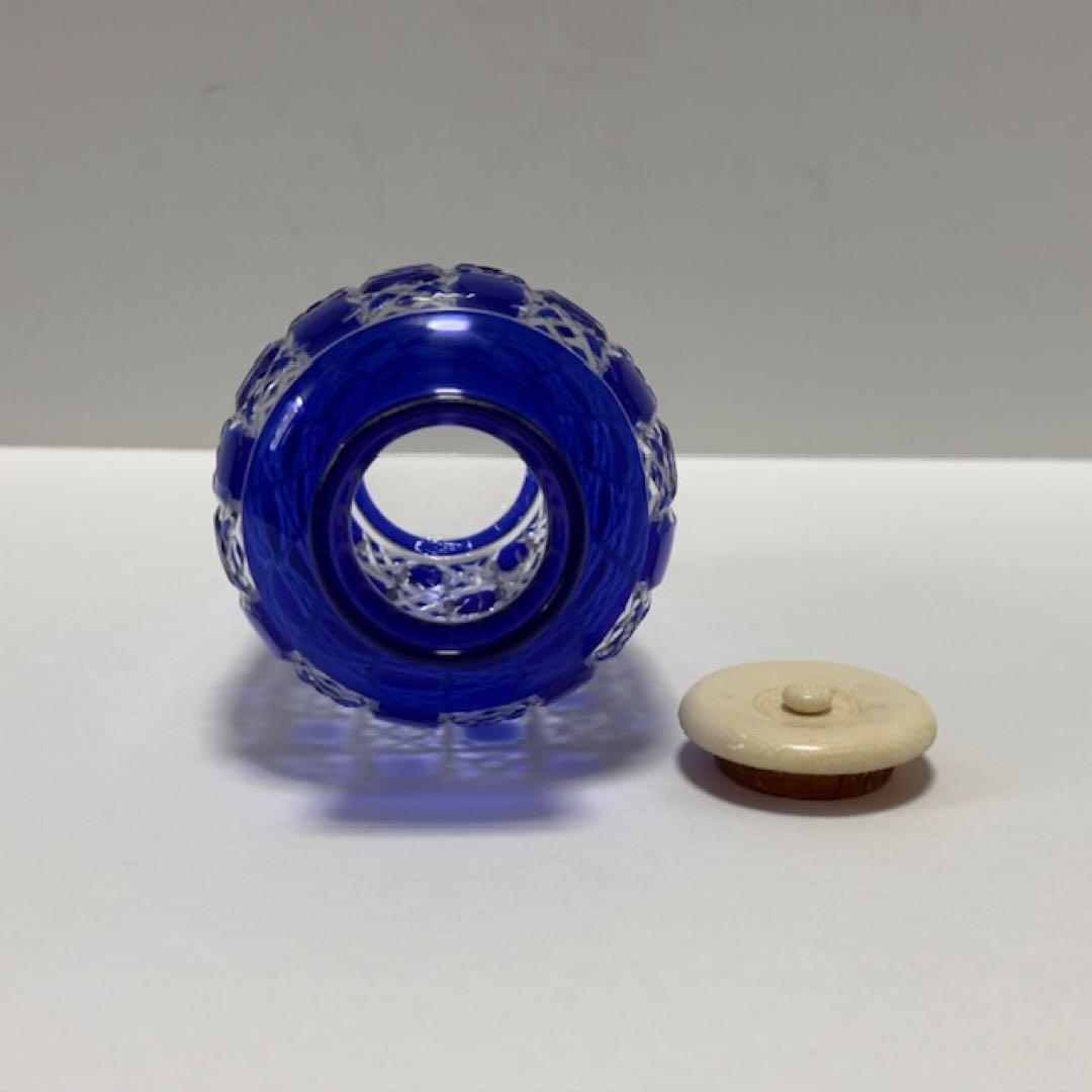 茶道 星野工房 義山 切子茶入 共箱 ギヤマン 茶道具