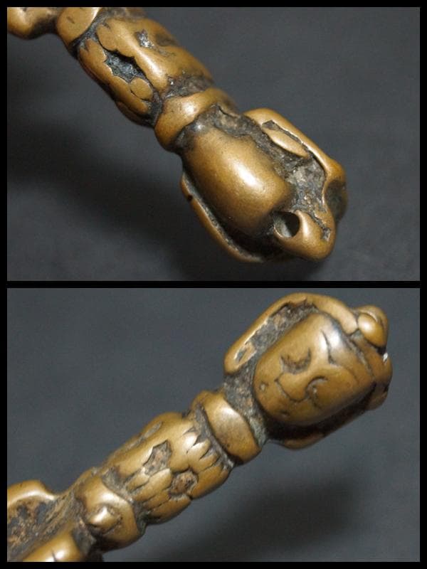 オールドチベット密教法具 トクチャ 銅製ブルパ(独鈷杵)  お守り 提げ物装飾品