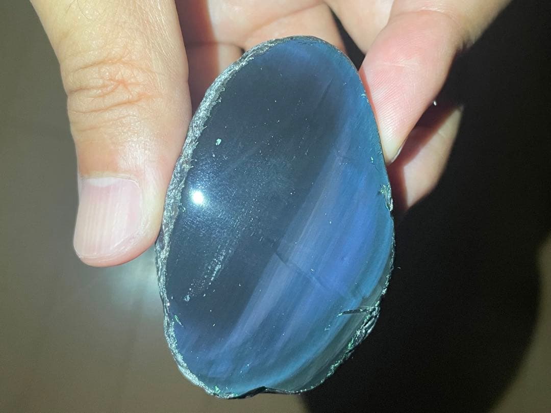研磨品　十勝石玲瓏　ブルー、パープルシラー　レインボーオブシディアン