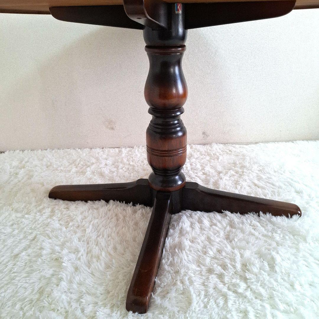 【状態良好】飛騨産業 円形 ダイニングテーブル キツツキマーク