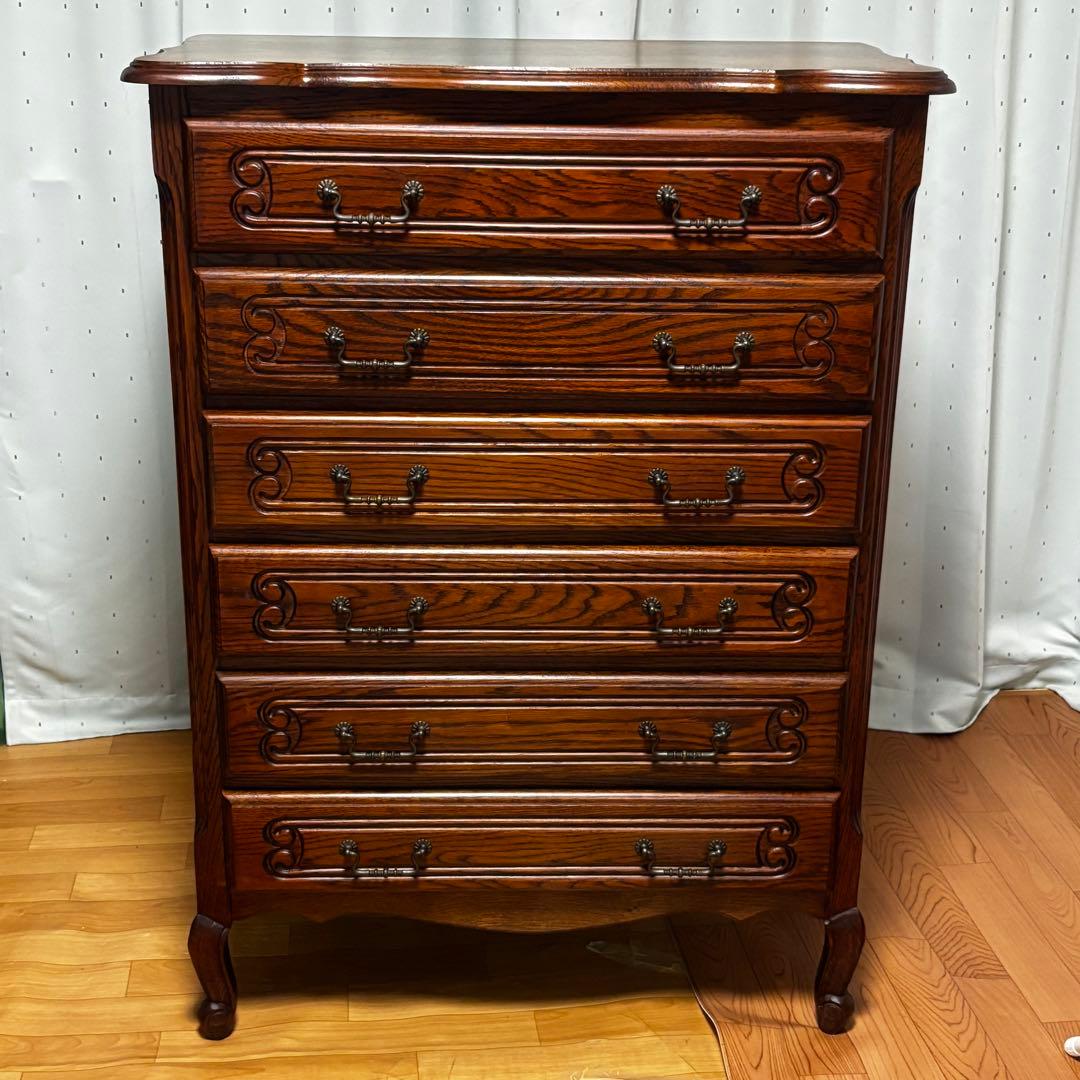 ルーマニア製 6段チェスト チェスト 輸入家具 家具 クラシック　猫脚