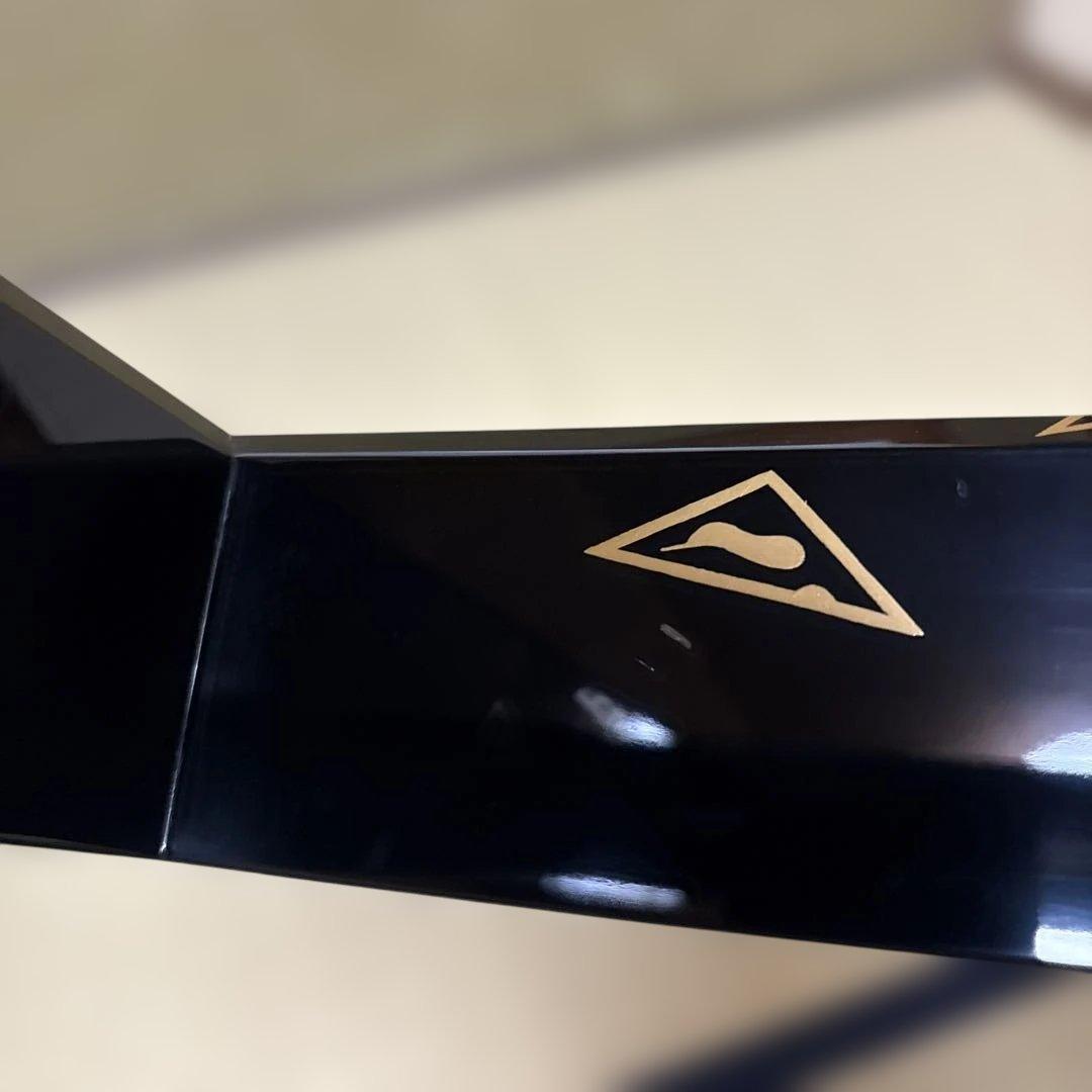 【茶道具】田中表阿弥造　鱗鶴蒔絵　炉縁（共箱）