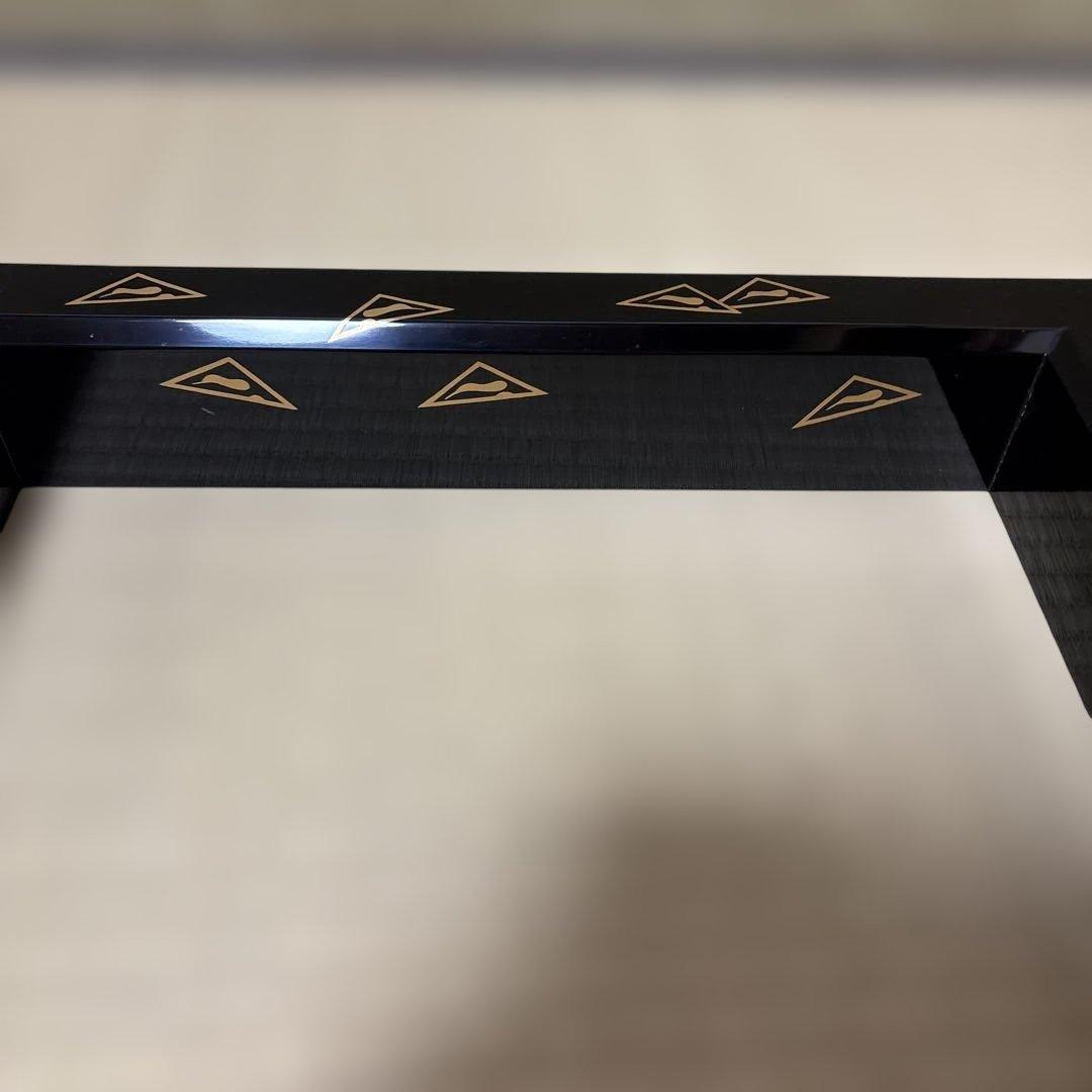 【茶道具】田中表阿弥造　鱗鶴蒔絵　炉縁（共箱）