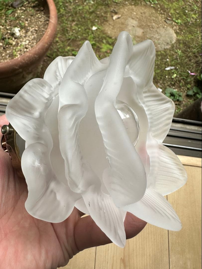 1920年代 フランス アンティーク アプリカシオン 可愛い薔薇のアトリエランプ