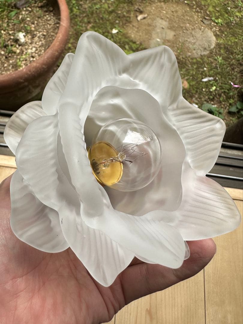 1920年代 フランス アンティーク アプリカシオン 可愛い薔薇のアトリエランプ