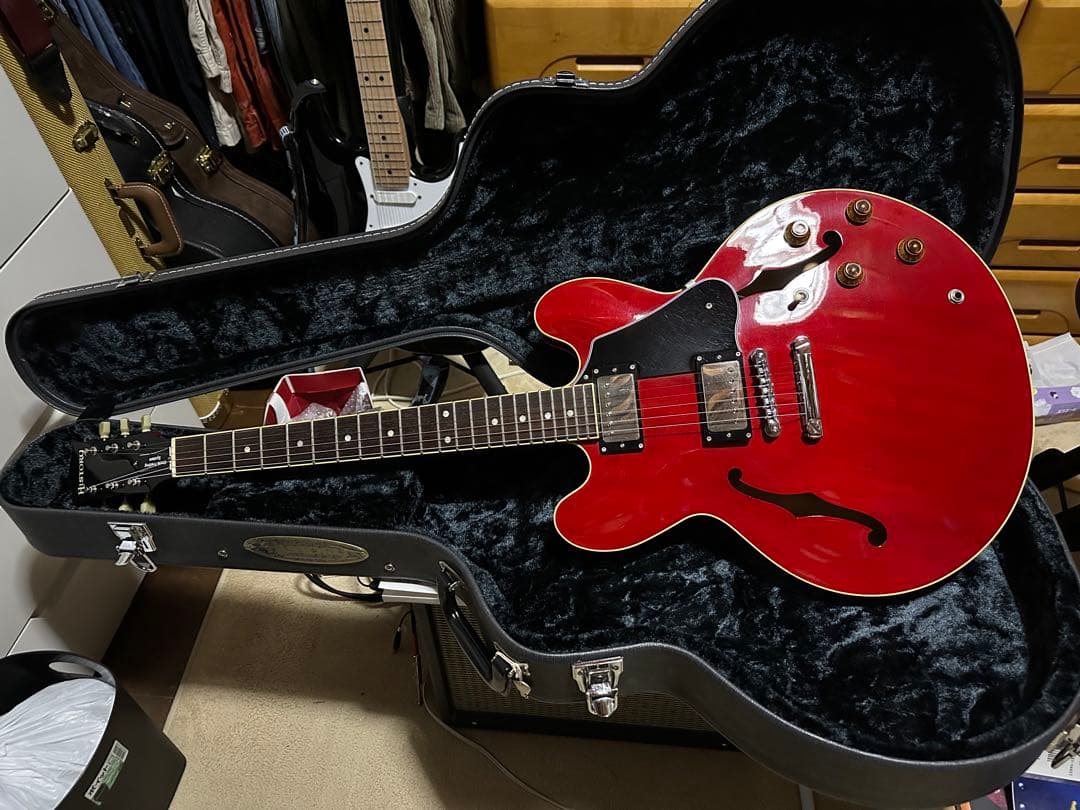 HISTORY セミアコースティックギター 赤