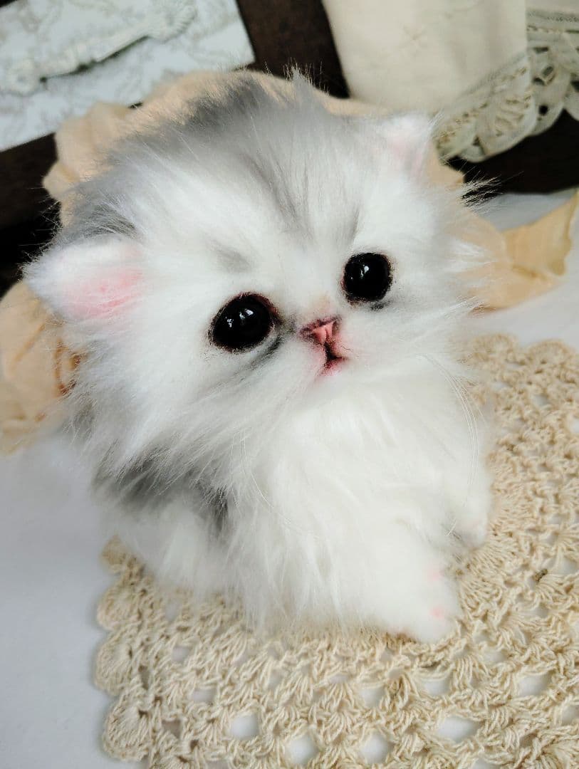 チンチラシルバー♡子猫のくるみちゃん♡アートドール♡ぬいぐるみ♡