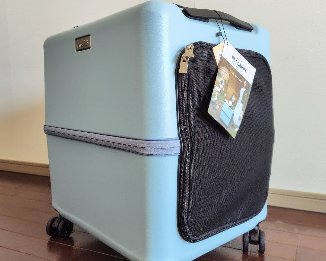 ペチコ ペットキャリー ペットスーツケース　Lサイズ ライトブルー PETICO