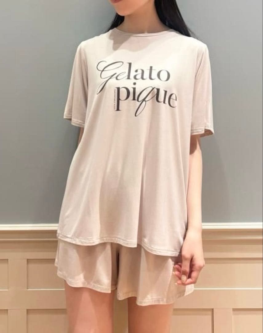 ジェラートピケ ジェラピケ 【接触冷感】レーヨンロゴTシャツ ショートパンツ