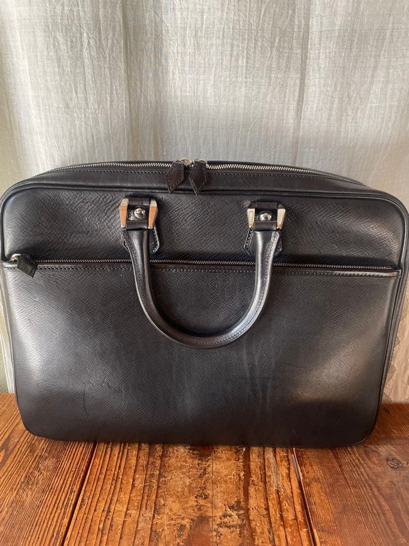 【未使用】万双　双鞣和地 シングルブリーフケース　ブラック　黒