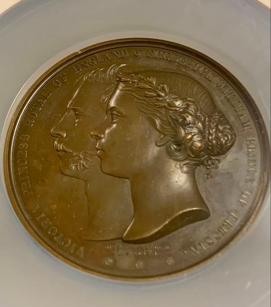 プリンセスヴィクトリアとフリードリヒ・ウィルヘルム 成婚記念メダル 1858年