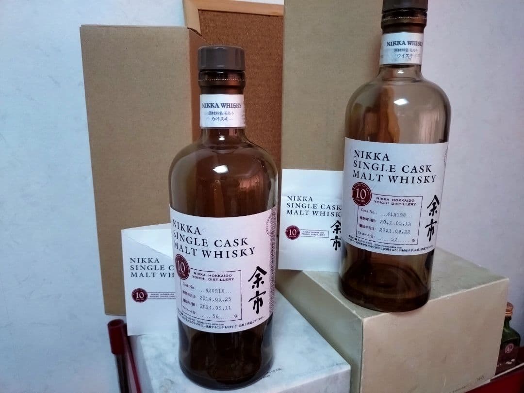 空瓶NIKKA シングルカスクモルトウイスキー 10年　2本