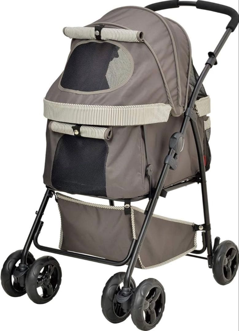 わんわんカート 多頭用DXplus ストライプグリーン