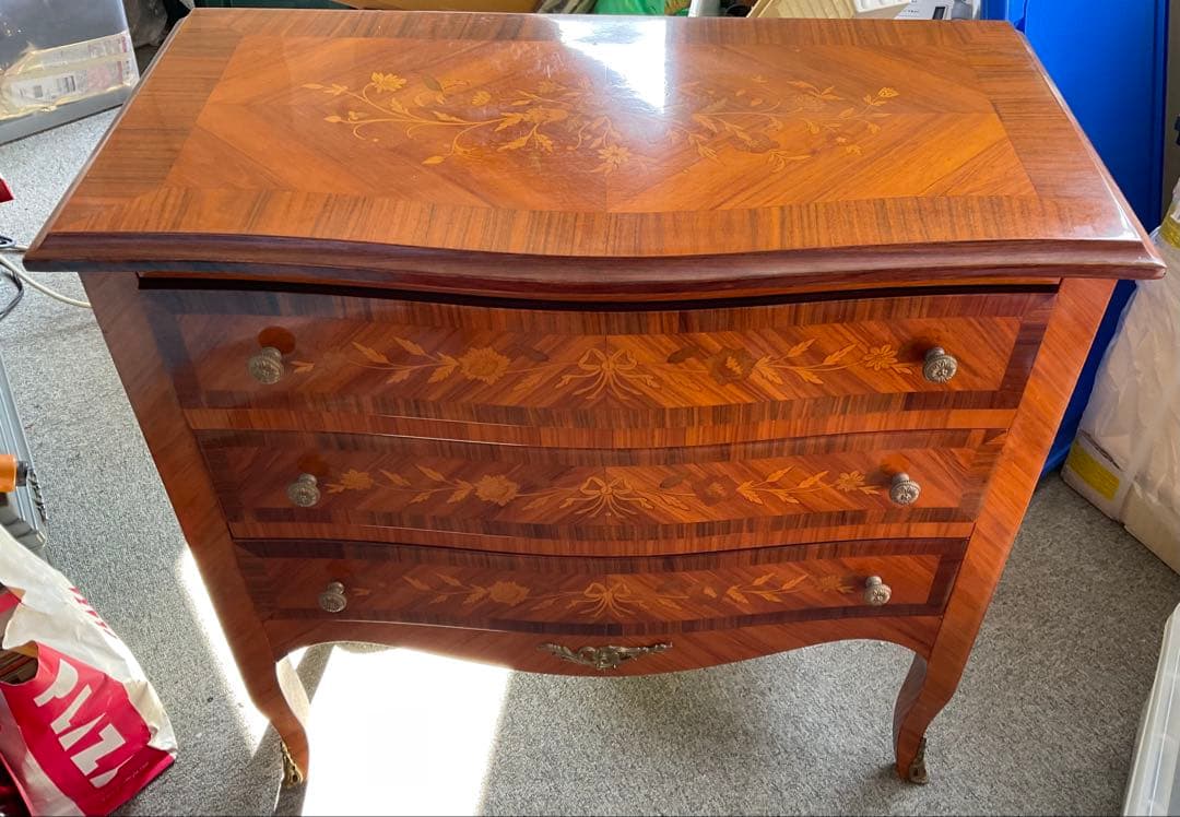 木製装飾チェスト 3段　猫脚　イタリア