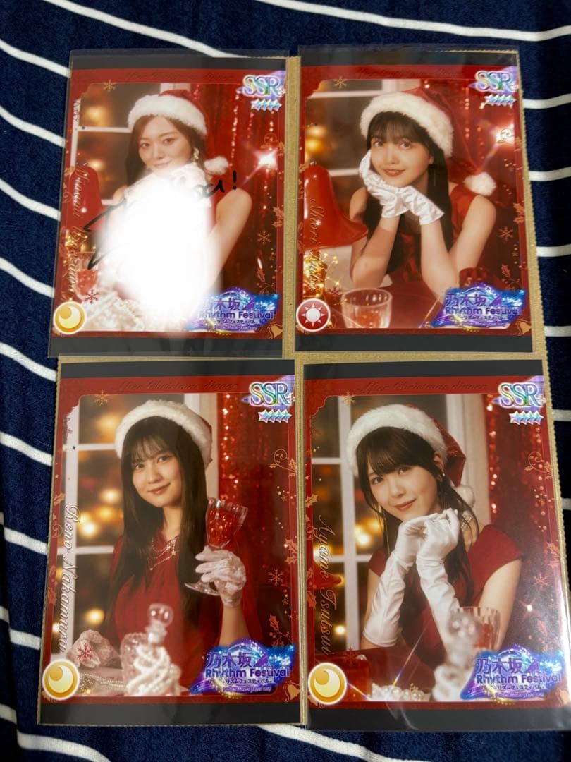 か*ウ様 乃木フェス　梅澤美波　直筆　クリスマスタオル　プリントカード