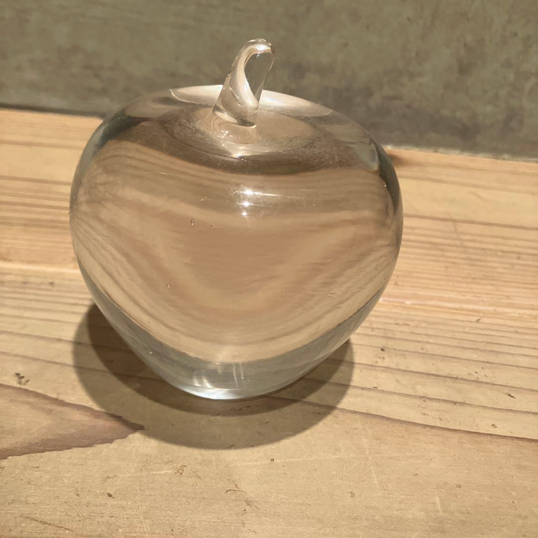 美品 ヴィンテージ ガラス 馬　りんご 置物 オブジェ ずっしり　クリスタル