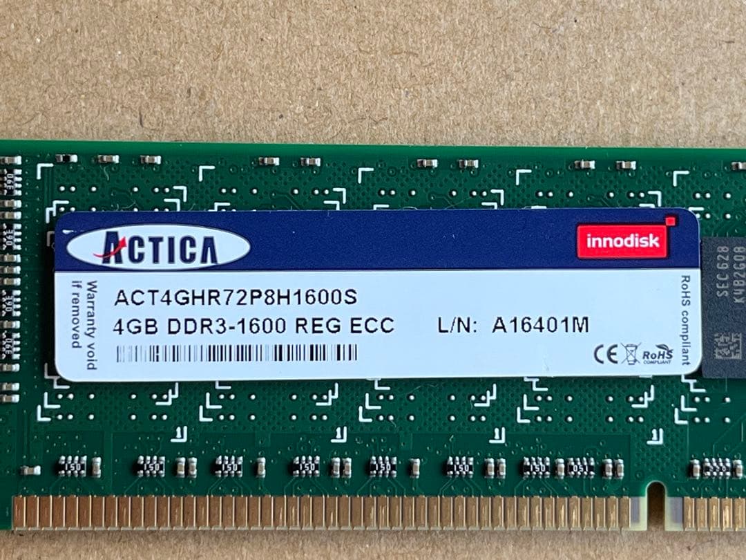 32GB サーバー用 ACTICA 8枚 ACT4GHR72P8H1600S