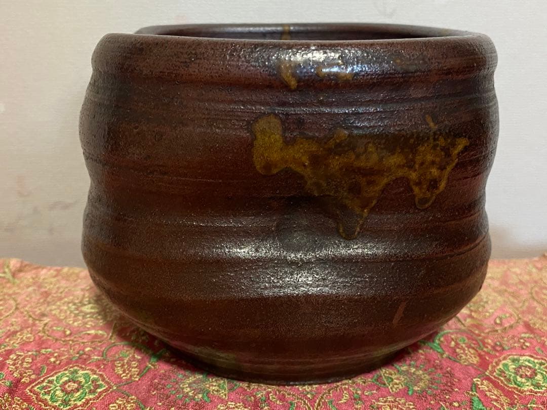 ♦江戸時代 古丹波 四方形 建水 茶道具 四方鉢 丹波焼 古美術品 骨董品