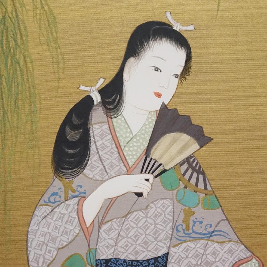 雪峨銘 日本画 美人画 原画 絵画 芸術 美術 額装 人物画 アート 美術品