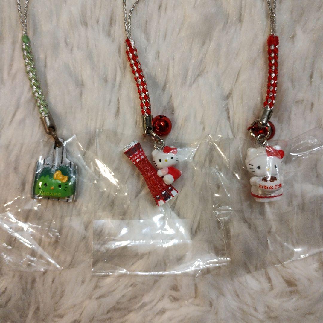 ご当地キティ 兵庫限定 根付けストラップ 六甲おろし金 ポートタワー いかなご煮