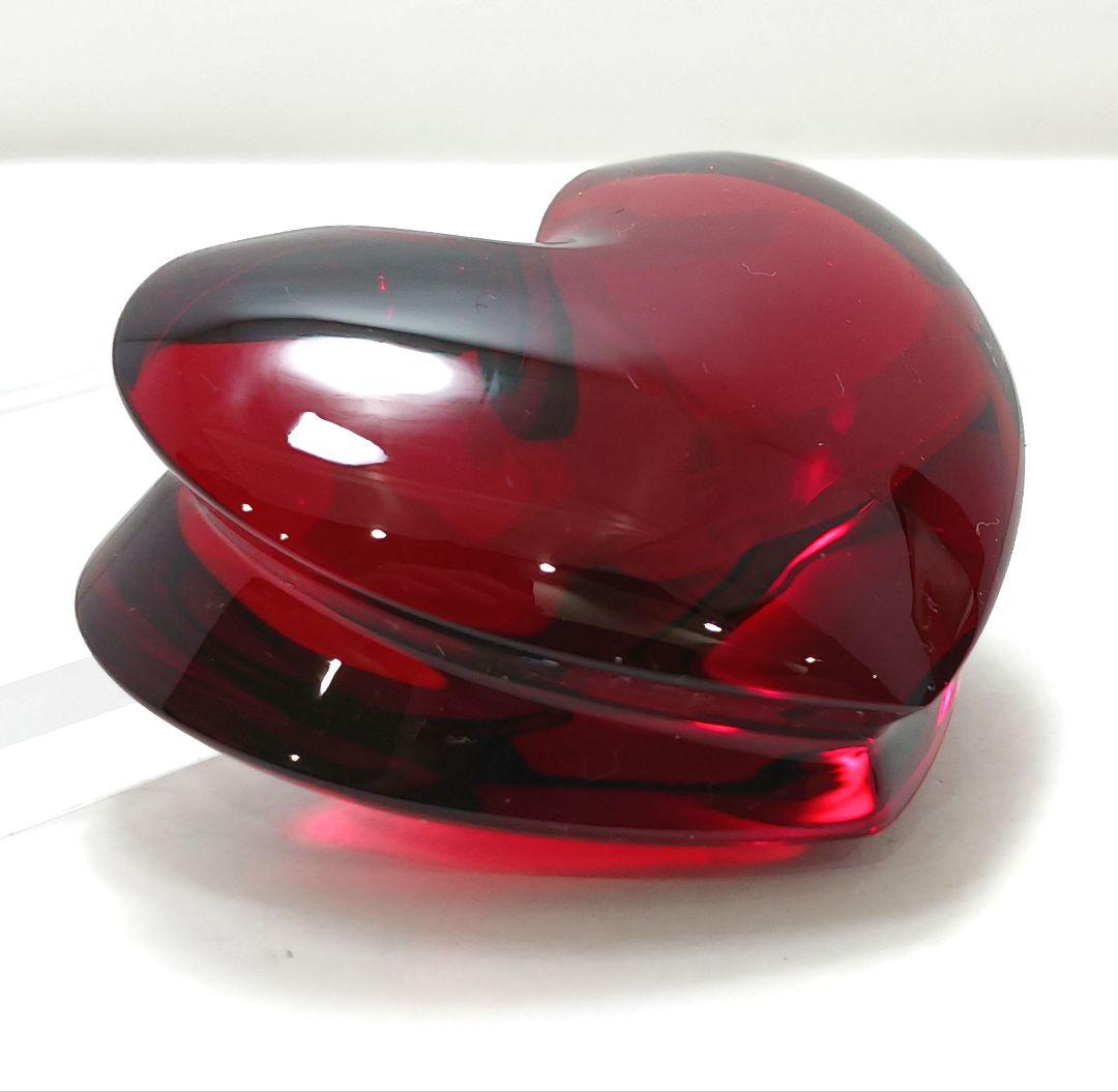 Y2285-3 バカラ ザンザン ハート 赤 レッド ペーパーウェイト 箱付