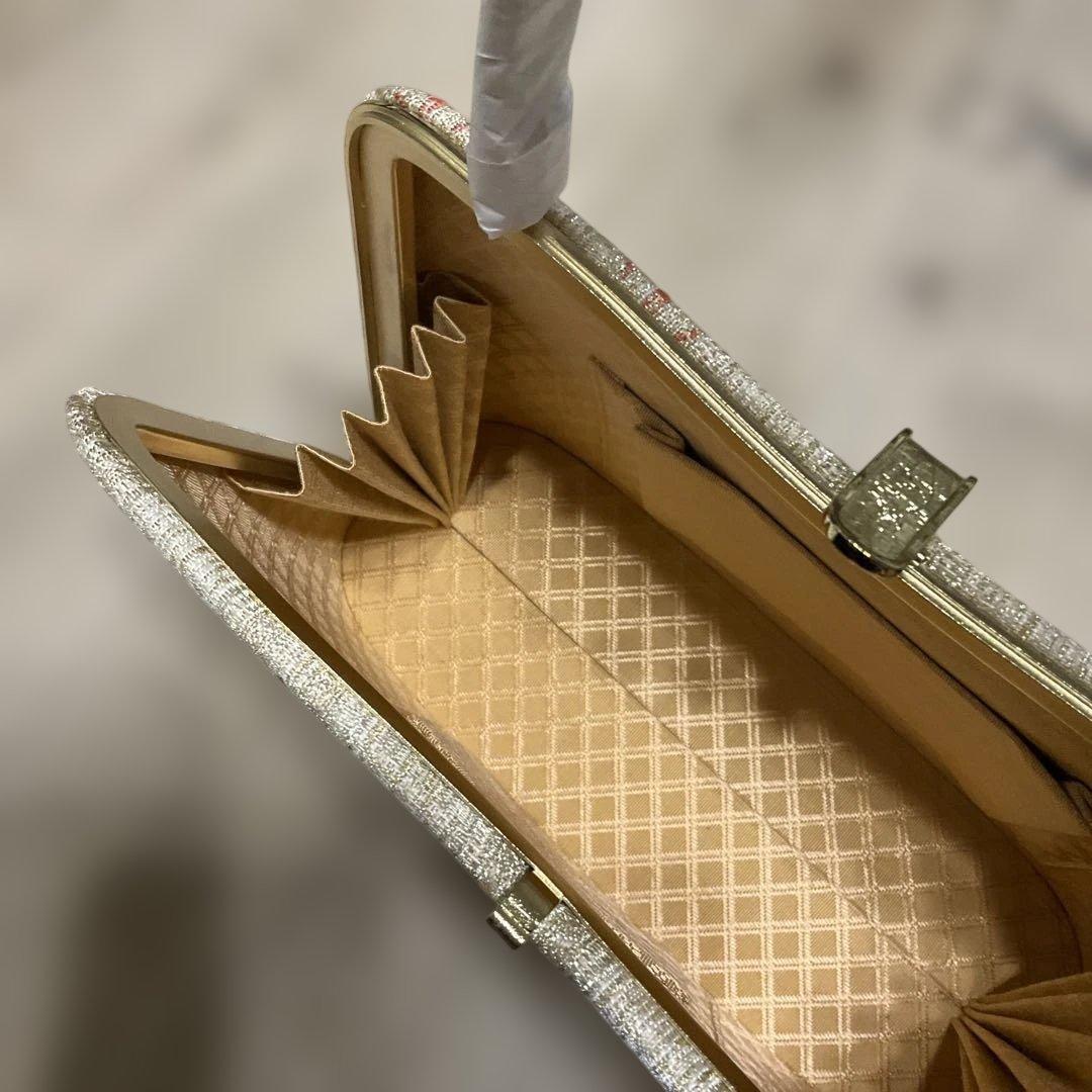 ◆未使用◆御誂菱屋◆草履和装バックセット◆金糸◆絹 ◆本革使用◆24cm◆箱入