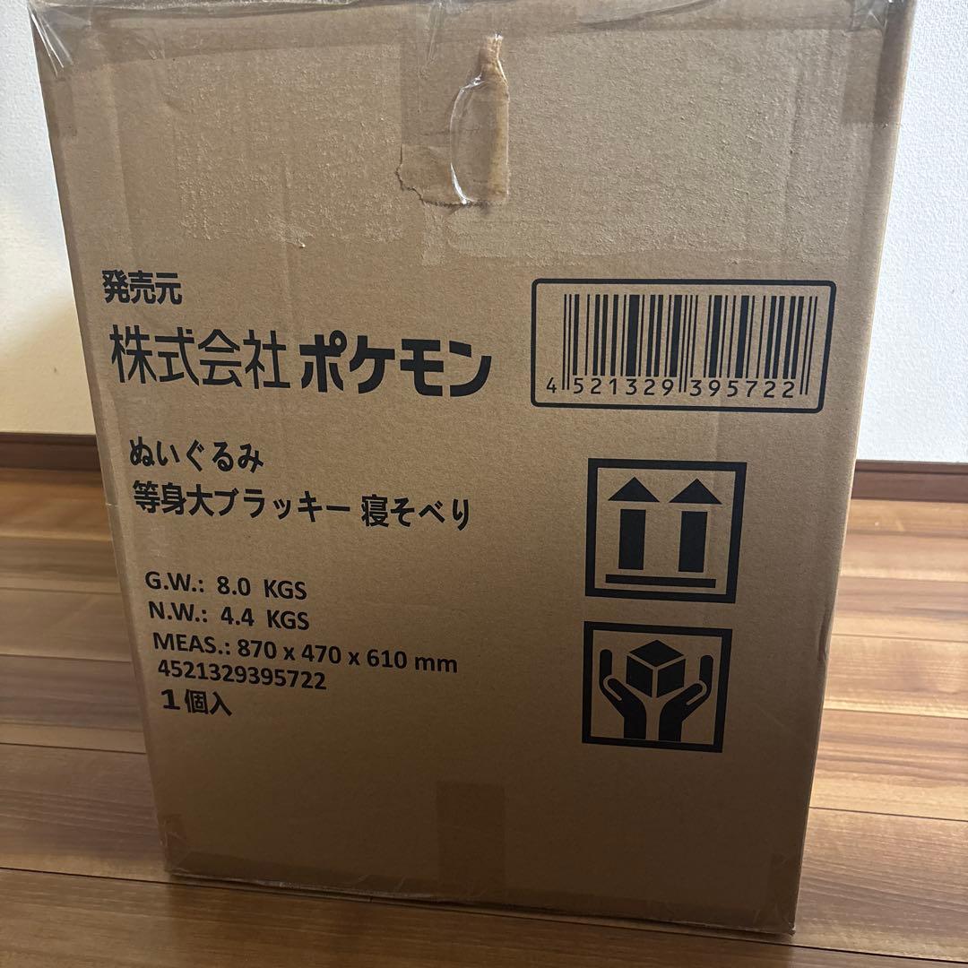 新品未開封 等身大 ブラッキー ぬいぐるみ 寝そべり