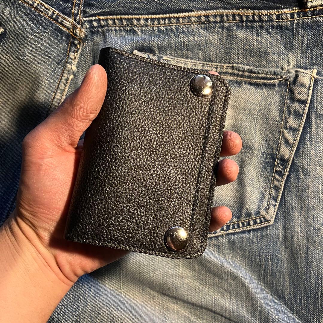 お札が折れない！ミドルトラッカーウォレット 3層 シルバー 姫路レザー