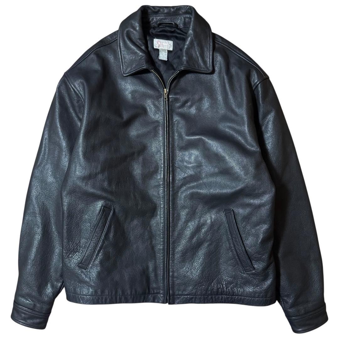 雰囲気抜群 OLD NAVY 2000年製 レザージャケット ブラック XL