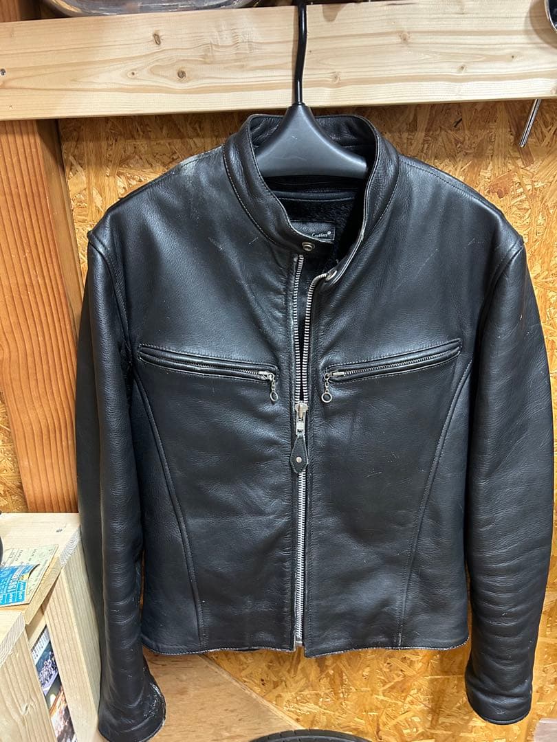 Liugoo Leathers ブラックレザーシングルライダース