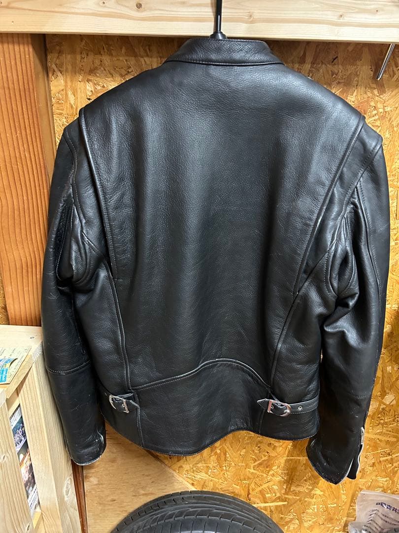 Liugoo Leathers ブラックレザーシングルライダース