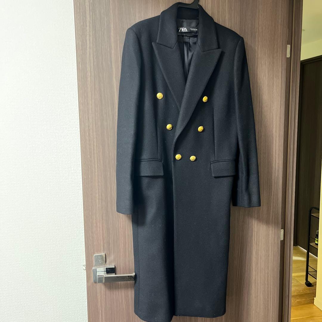 新品　ZARA ブラック ダブルコート M