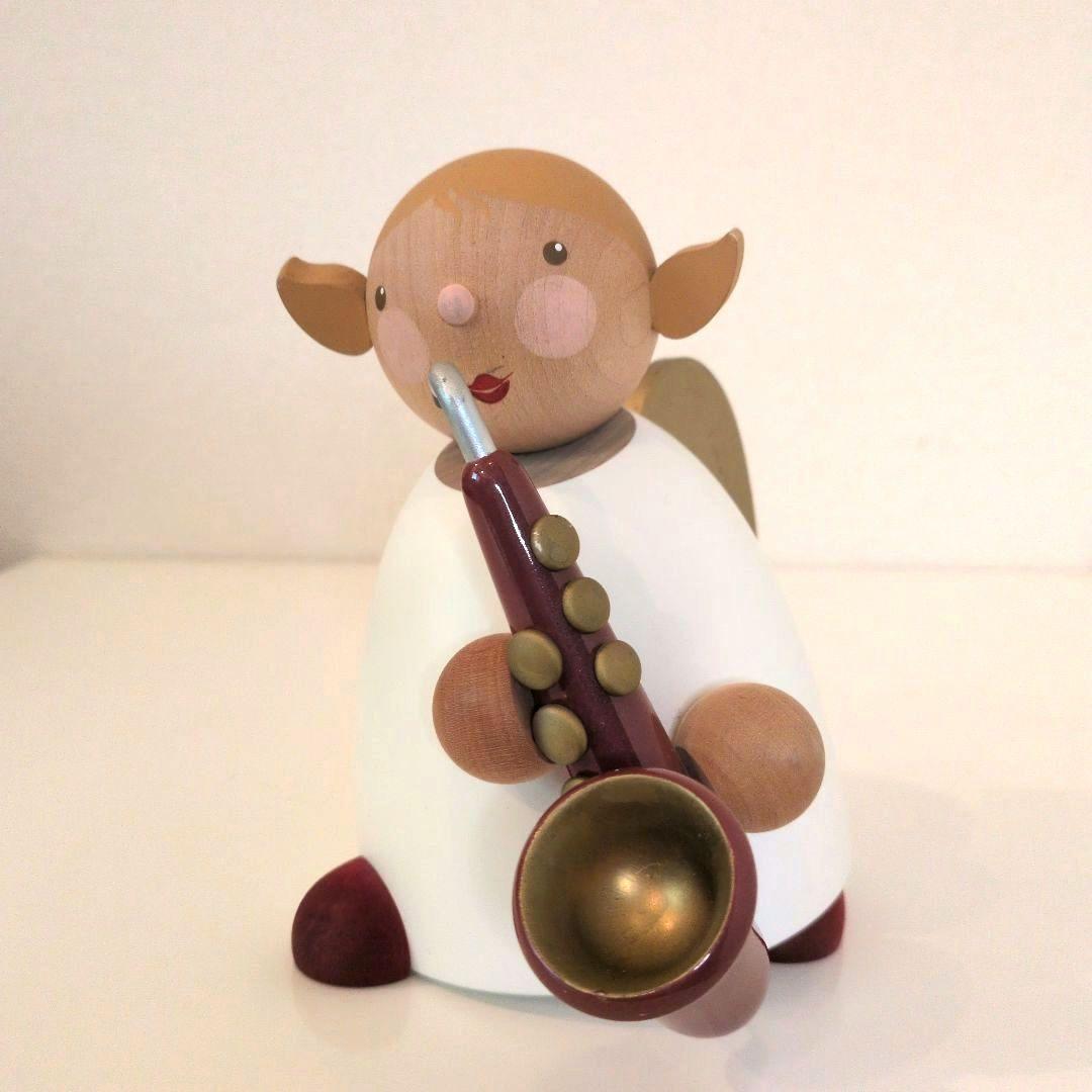 ギュンター・ライヒェル 木製人形 サクソフォンを吹く天使