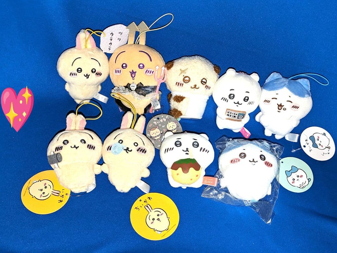 ♡美品♡ちいかわ♡ハチワレ・ラッコお師匠＆うさぎ♡ぬいぐるみマスコット♡グッズ♡