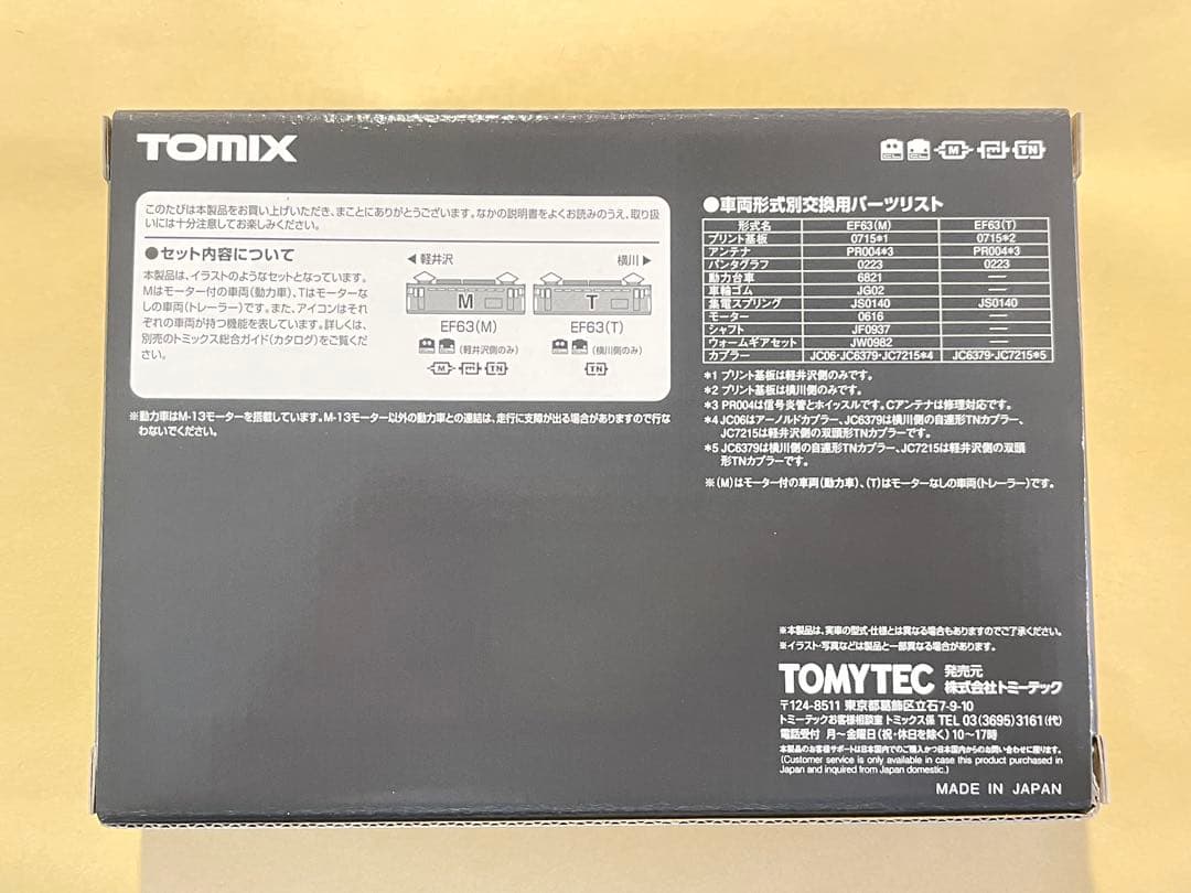 tomix JR EF63形　電気機関車（3次形・青色）セット 未開封品✨