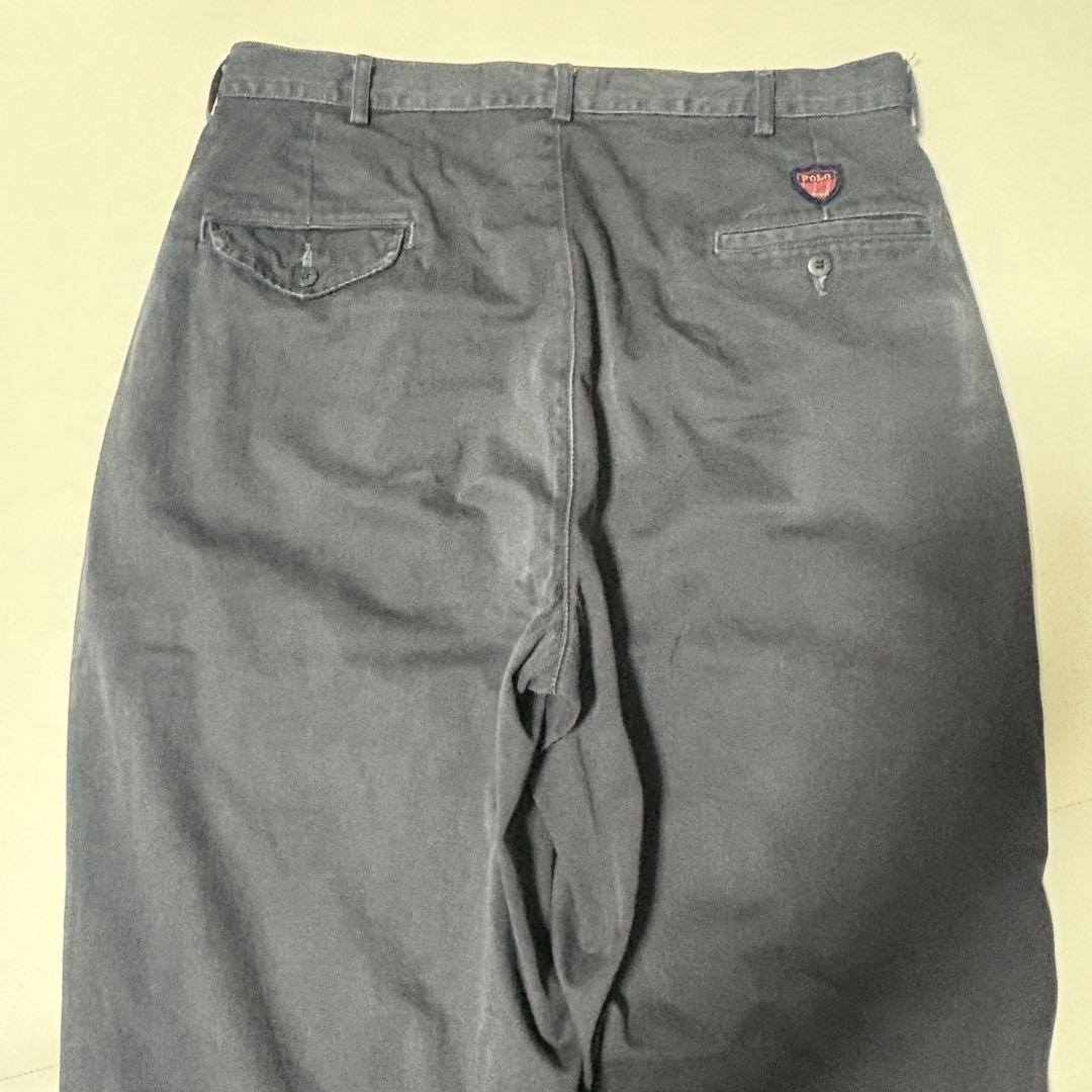 90s USA製 ポロ チノ ゴルフ ブラック チャコール ラルフローレン