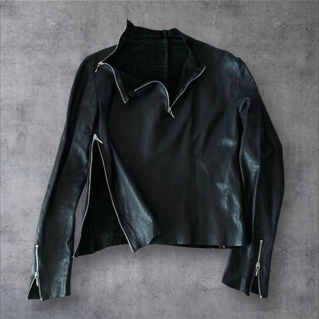 incarnation guidi変形ライダース　ハーフジップブルゾンXS