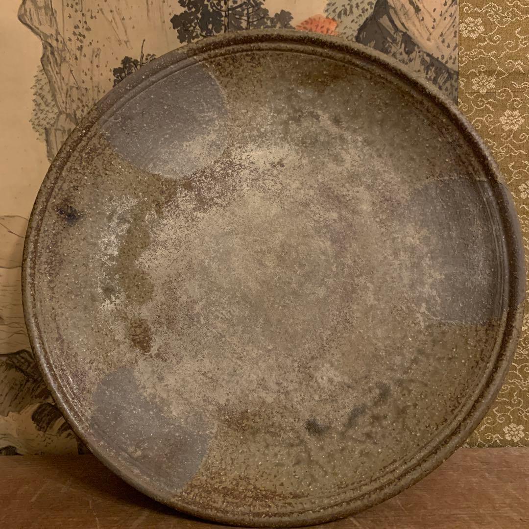 備前焼　金重陶陽 大皿 分銅印　カセ胡麻 大珍品 242