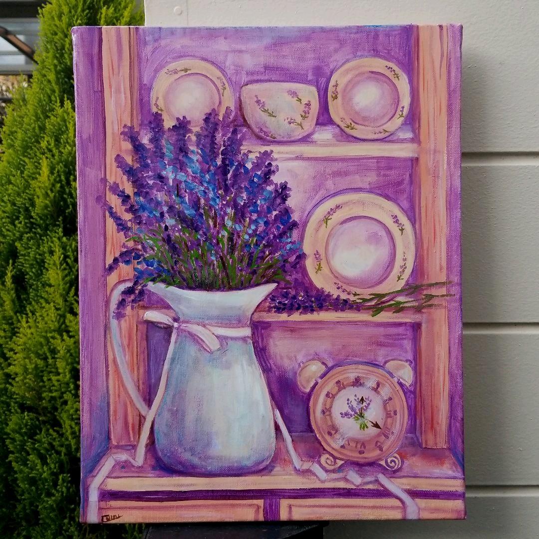 油絵　専用　いやしのラベンダーコーナー