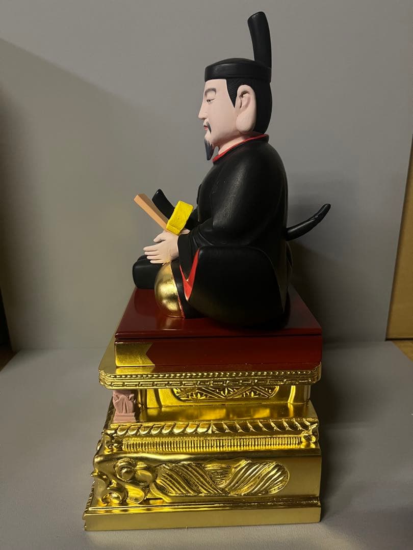 限定特別値引　菅原道真公　木彫り　彩色　天神様　学問の神様　大　23