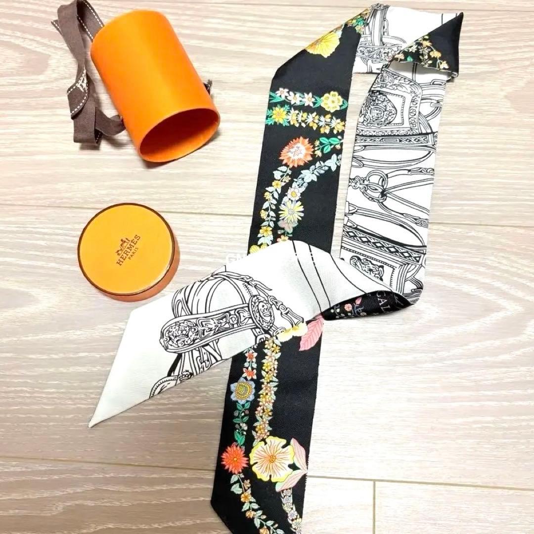 エルメスツイリーBrides de Garaブラックダブルフェイス未使用