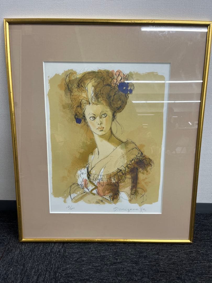 リトグラフ　宮永岳彦　少女　直筆サイン　18/200