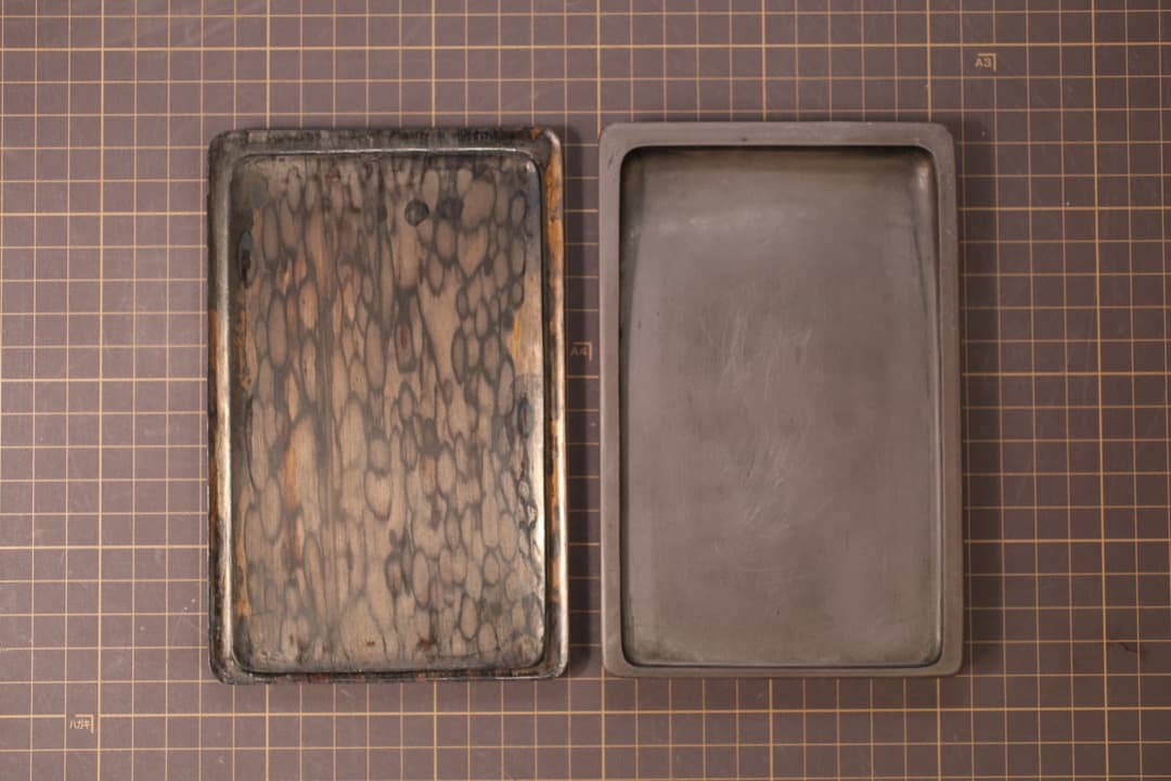 【即購入可】美品／黒柿／朱雀杢蓋／硯／骨董／書家／書道／文房四宝／古美術／古玩