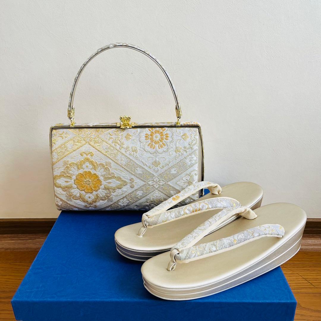 【未使用品】　フォーマルバッグ　草履　成人式　振袖　黒留袖　結婚式　Ｌサイズ