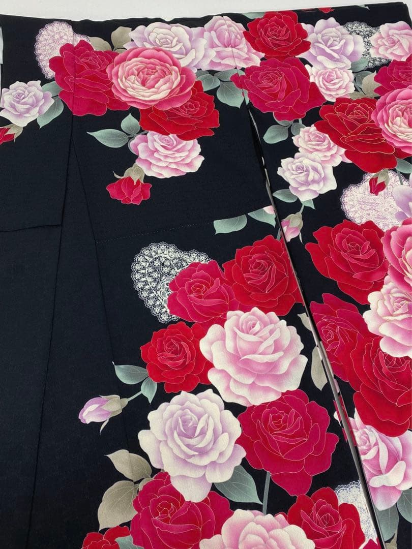 振袖 豪華 刺繍 金彩 紋意匠 薔薇尽くし レース柄 身丈169cm 撥水加工済