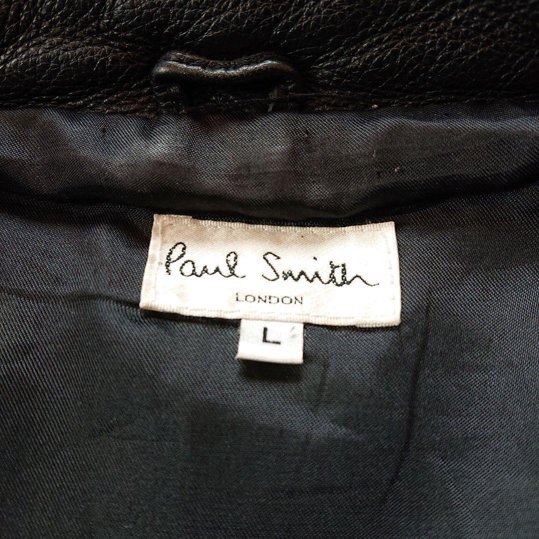 AKさま　90s ポールスミス ライダース レザージャケット 牛革 ブラック L