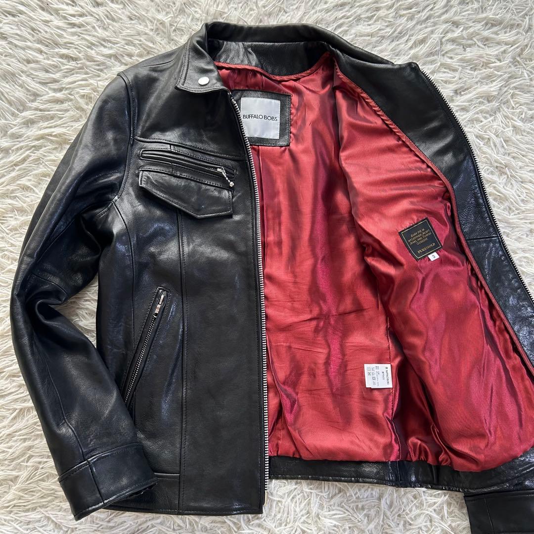 美品　近年　バッファローボブズ ライダース　羊革　シングル　IDEAL Lサイズ