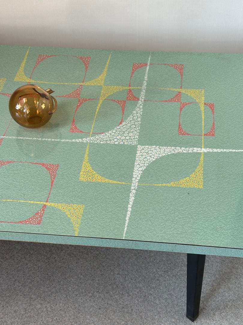 ヴィンテージ　昭和レトロ 鉄脚 折り畳み 座卓 机　テーブル ミッドセンチュリー