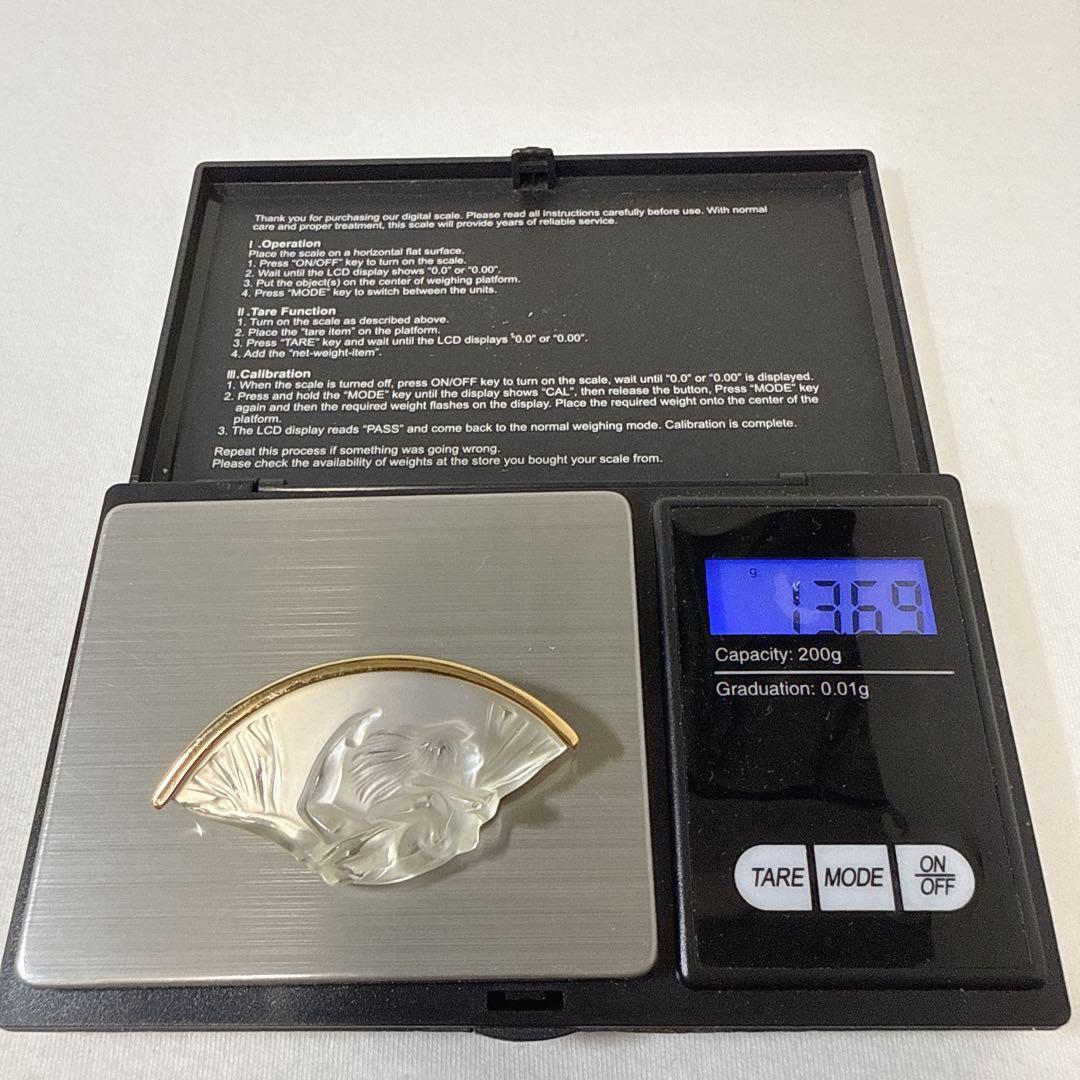 LALIQUE ラリック ゴールドカラー クリアガラス ブローチ